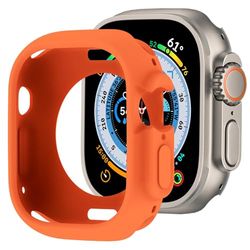 BOTOMALL per Apple Watch Case Ultra 49mm Serie 8 Soft Flessibile TPU Sottile Leggero Protettivo Bumper per iWatch [Senza Schermo] - Arancione