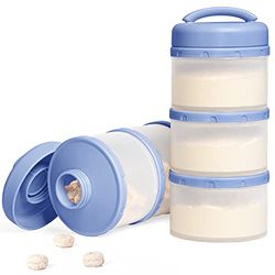 Termichy Melkpoeder portioneerder baby stapelbare melkpoeder opbergdoos 2 stuks (blauw)