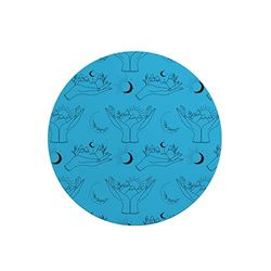 Questo Casa, Rund musmatta med digitalt tryck, halkfri baksida, för kontor och hem, diameter: 22 cm