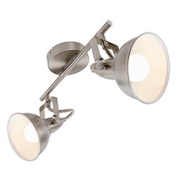 BRILONER - Candeeiro de teto, design retro/vintage, iluminação de sala de estar, casa, 2 x E14, 40 W, candeeiro de teto, holofotes LED interior teto, candeeiros de teto quarto, 55,4 x 10 x 18,1 cm,
