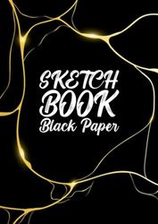 Kintsugi Black Paper Sketchbook Blank Black Paper Book Sketching Creativity Painting Doodling Drawing Book cartoon Imagination Drawing Pad Calligraphy 8.27 x 11.69 in = A4: 100 Pages