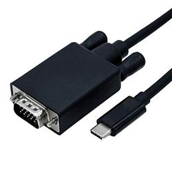 ROLINE USB C naar VGA-adapterkabel I Full HD 1080p resolutie 60 Hz I zwart, 3m