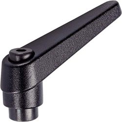 Halder 24400.0038 Palanca de sujeción Ajustable, Negro, d1=13 mm / d2=M4