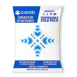 Gisinti Lot de 25 sachets de glace jetables pour le sport - Glace sèche instantanée - Fabriqués en Italie - En polyéthylène
