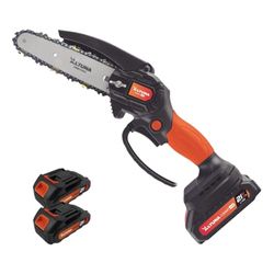 Altuna - Motosierra a Batería 21V con Cadena de Titanio - 800W Potencia - Capacidad de Corte 150mm - Incluye 2 Baterías de Litio - Ligera y Compacta - Maletín y Accesorios Incluidos - AF 150
