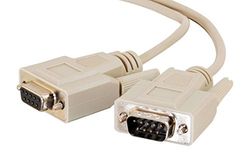 Cables to Go 81370 förlängningskabel (DB9, kontakt till uttag, 2 m) beige