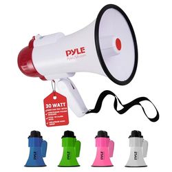 Pyle Megafoon – Draagbare Luidspreker- Lichtgewicht Luidsprekerhoorn - Ingebouwde Sirene- Verstelbare Volumeregeling- Bereik van 800 Meter