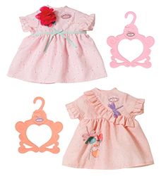 Baby Annabell Day Dress for 43cm Dolls - 2 Assorted Designs - Easy for Small Hands, Creative Play Promotes Empathy and Social Skills, For Toddlers 3 Years and Up - Includes One dress and Hanger