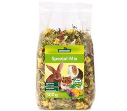 Dehner Nagersnack Mélange spécial Riche en Fibres brutes pour Lapins Nains, rongeurs, Herbes et légumes 6 x 500 g (3 kg)