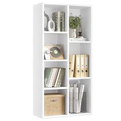 VASAGLE Bibliothèque, Étagère, Meuble de Rangement avec 7 Compartiments, Étagère sur Pied, Bibliothèque Cubique, pour Salon, Bureau, Salle à Manger, Blanc Nuage LBC27WT