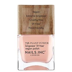 Nails Inc - Smalto vegano in My O-ZONE Plant Power – 73% Plant Based, 100% Vegan & Test su animali – Manicure perfetto, delicato rosa pesca – Per nail art rispettoso dell'ambiente
