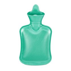 Relaxdays kruik, 1 liter, zonder hoes, veilig, kinderen & volwassenen, rubber, warmwaterkruik met schroefdop, turquoise