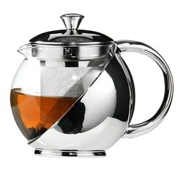 Premier Housewares Théière avec infuseur Inox/verre 500 ml