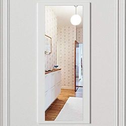 Alphamoebel Eres 4388 Miroir Mural en Bois Moderne Blanc 45 x 105 x 2 cm