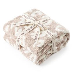 Snuggle Sac Couverture léopard pour canapé-lit, Sofa, 127 x 152,4 cm, Couverture réversible Beige léopard Ultra Douce et Confortable pour Femme, Cadeau d'anniversaire