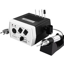 JSDA® JD 400 - Fresa elettrica per unghie, professionale, 30000 giri/min, set di lima per manicure e pedicure, con 4 testine, chiodi in acrilico, 4 punte, rimuovi calli e Privat & Studio