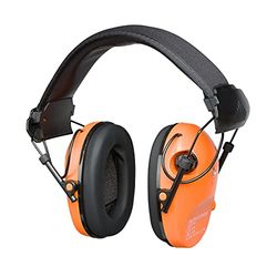 NUM'AXES - Elektronische Noise Cancelling Headset CAS1034 b- Schieten, Jacht, Tuinieren - 2 Hoogfrequente Microfoons - Oranje, Oranje, Eén maat