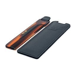 HEY JOE! - Pettine Da Uomo Tascabile Con Astuccio In Pelle Naturale