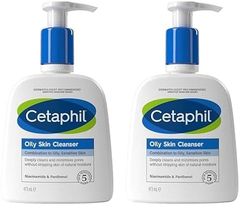 Cetaphil Oily Skin Cleanser, 473ml, Face Wash, For Combination to Oily Sensitive Skin, With Niacinamide (Pack of 2)