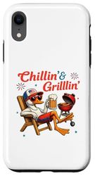 Chillin & Grillin Goose Patriotic US Flag 4th Of July Case for iPhone XR