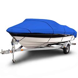 Budge B-1200-X3 Housse de Bateau à Coque en V 1200 Deniers Bleu 4,8 à 5,5 m de Long (Largeur de Poutre jusqu'à 228,6 cm) imperméable, Robuste, résistante aux UV