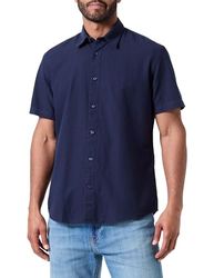 Slhreg-New Linen Shirt Ss Noos, sky captain, S