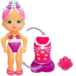 Bloopies Magic Tail Mermaids Millie | Muñeca Sirena con Cola brilante y retirable y su Amigo del mar, Lanza Chorros de Agua y Hace Burbujas - Juguete y Juego baño para niños y niñas