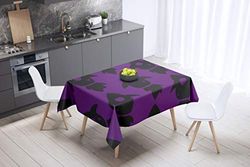 Bonamaison Kitchen Decoration, Tablecloth, Purple, Black, 140 x 140 Cm - Designed and Manufactured in Turkey