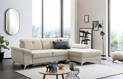 Traumnacht Toulouse Canapé 2 Places avec méridienne Gauche, avec Fonction de Couchage, tiroir de lit et Dossier réglable, Beige, fabriqué Selon Les Normes de qualité allemandes