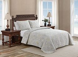 Tommy Bahama 220121 Turtle Cove reversível Quilt Set, Pelican Gray, Twin, Pelicans Gray, cama de solteiro