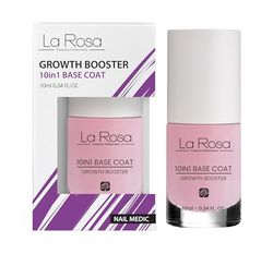 LaRosa CUIDADO DE UÑAS 10-EN-1 Sérum Fortalecedor y de Crecimiento con Vitaminas E, C y F - Base Coat Transparente para Uñas Delicadas y Frágiles 10 ml