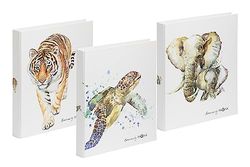 PAGNA Multipack - Archivador de anillas (A4, 9 unidades, con 3 tigres, 3 tortugas y 3 elefantes)
