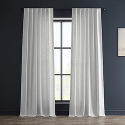 HPD Half Price Drapes FHLCH-VET13191-84 - Cortinas semitraslúcidas de Lino sintético Pesado para filtración de luz, para Ventana de Sala de Estar, 84 Pulgadas de Largo (1 Panel), FHLCH-VET13191-84,