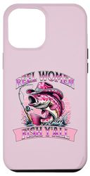 Custodia per iPhone 13 Pro Max Cappello da pesca da donna con mulinello da pesca Y'all rosa con strass