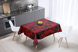 Bonamaison Kitchen Decoration, Tablecloth, Red Black, 140 x 140 Cm - Designed and Manufactured in Turkey