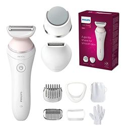 Philips Serie 8000 - Afeitadora de radio con 8 accesorios en juego de guante de pedicura, lima de pedicura (modelo BRL176/00)