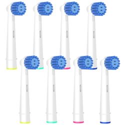 Lot de 8 têtes de brosse à dents de rechange compatibles avec brosse à dents électrique Oral B Braun Poils doux pour un nettoyage supérieur et doux