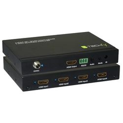 Techly 102260 Multiview HDMI 4x1 met naadloze schakelaar, zwart