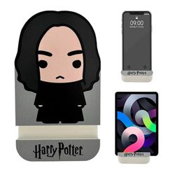 Wondee Harry Potter mobiltelefonhållare bord och iPad-surfplattehållare bord med Snape dockfigur – Harry Potter-fanartikel, original mobiltelefonstativ, surfplatta/iPad-stativ, presentidé att samla