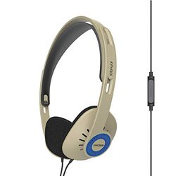 Koss KPH30iRB on-ear-hörlurar, in-line-mikrofon och touch-fjärrkontroll, D-profildesign, trådbunden med 3,5 mm kontakt, rytm beige