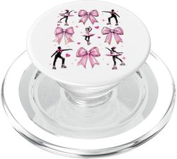Coquette Bow Patinaje artístico Patinaje sobre hielo Patinador sobre hielo Niña Mamá PopSockets PopGrip para MagSafe