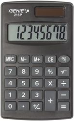 Genie Calculatrice 215 Chiffres P8 - Double Alimentation (Solaire et Pile) - Design Compact - Gris