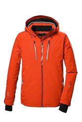 killtec Uomo Giacca da sci/giacca funzionale con cappuccio con zip, paraneve e ventilazione sotto le ascelle KSW 46 MN SKI JCKT, dunkelorange, S, 41984-000