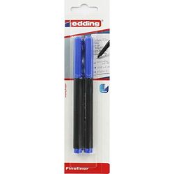 E1425003 Edding fine Liner/2 Blister, Bleu