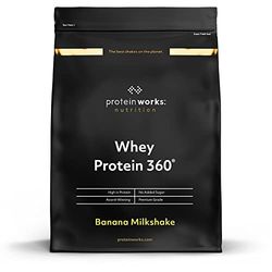 Protein Works - Whey Protein 360 | Premium Whey Shake | Whey Protein Powder Blend | No Added Sugar Protein Shake | 80 Servings | Banana Milkshake | 2.4kg
