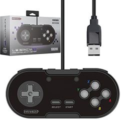 Retro-Bit Legacy16 USB Wired Controller For Steam, PC, Mac, Raspberry Pi, and Switch- Onyx Black (Nintendo Switch//)