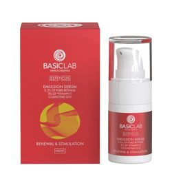 BasicLab Dermocosmetics emulsion ansiktsserum med retinol, koenzym Q10 och C-vitamin | 15 ml | Anti-rynk-nattserum för kvinnor