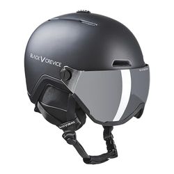 Black Crevice Davos skidhjälm med visir svart, L (59–61 cm)