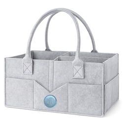 SURFOU Nappy Caddy Organiser, Baby Essentials for Newborn Gifts, Bag for Diaper & Nursery Accessories Storage with Detachable Compartments, Baby Shower Baskets to Make Hampers