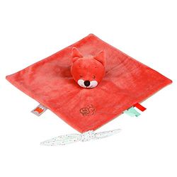 Nattou Doudou de Oscar a raposa com acessório para chupeta, 28 x 28 cm, Fanny e Oscar, laranja